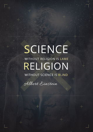 Plantilla de diseño de Citation about science and religion Poster 