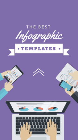 Designvorlage Business Team working on infographic für Instagram Story