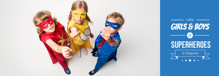 Gyerekek szuperhősök jelmezében Tumblr tervezősablon