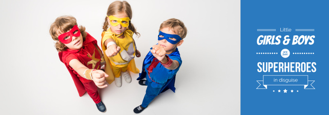 Kids in Superheroes Costumes Tumblr Design Template