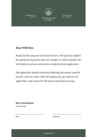 Real Estate company official response Letterhead – шаблон для дизайну
