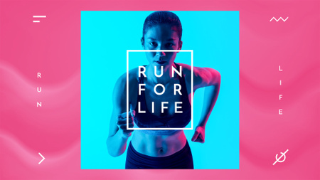 Woman Runner in Neon Light Full HD video tervezősablon