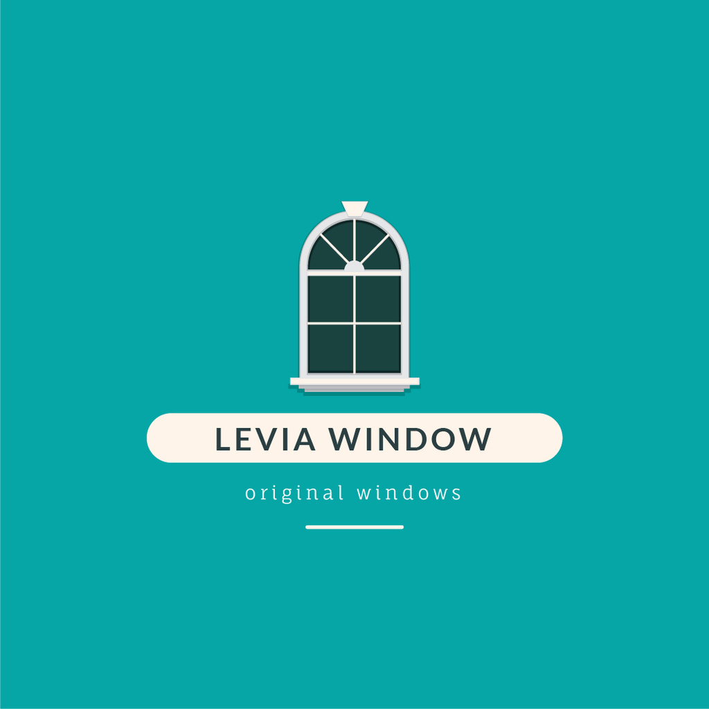 Window Installation Services Ad in Blue Logo Πρότυπο σχεδίασης