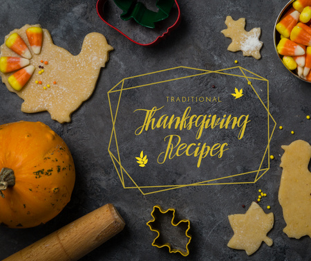 Plantilla de diseño de Cooking Thanksgiving cookies and sweets Facebook 