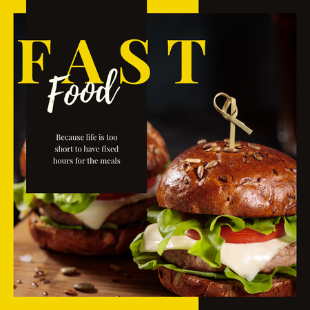 Platilla de diseño Mouthwatering fast food burgers Instagram