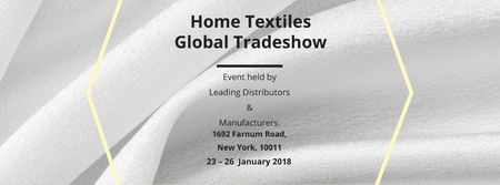Home Textiles Events Announcement with White Silk Facebook cover Modelo de Design