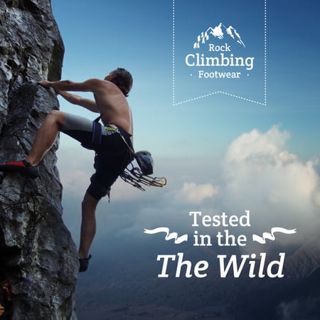 Designvorlage Rock climbing footwear Advertisement für Instagram