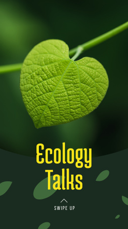Ecology Event Announcement Green Plant Leaf Instagram Story Modelo de Design