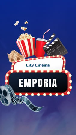Movie Night invitation Cinema attributes Instagram Video Story tervezősablon