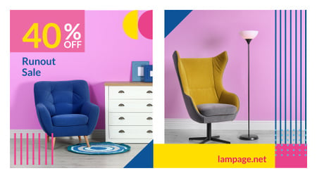 Furniture Sale Armchair in Colorful Interior Full HD video Šablona návrhu