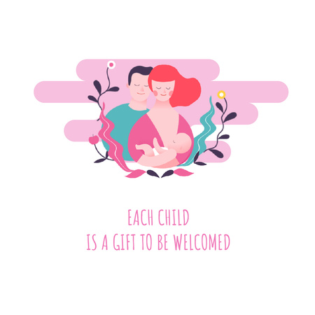 Modèle de visuel Parents with newborn baby - Animated Post