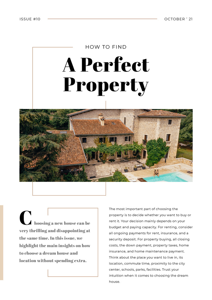 How to find Perfect Property Article with House Design Newsletter Modelo de Design