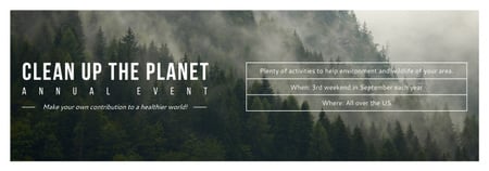 Ecological Event Announcement Foggy Forest View Tumblr tervezősablon