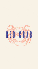Seafood restaurant icons in red