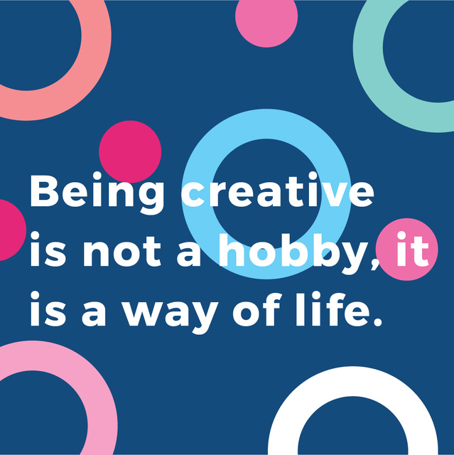 Quote about Creativity with Bright Circles Instagram – шаблон для дизайна