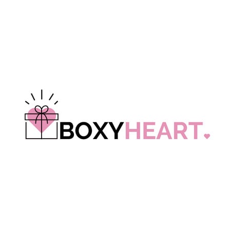 Caixa de presente com coração e arco Logo Modelo de Design