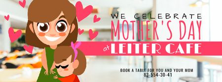 Mother's Day Daughter hugging Mom Facebook Video cover Design Template