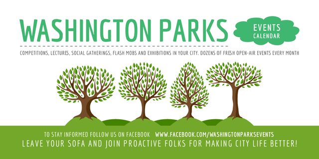 Park Event Announcement Green Trees Image Šablona návrhu