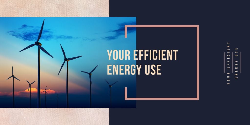 Energy Management with Wind Turbines Farm Image Design Template