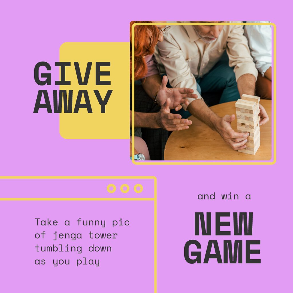 Board Game Giveaway with playing People Instagram Design Template