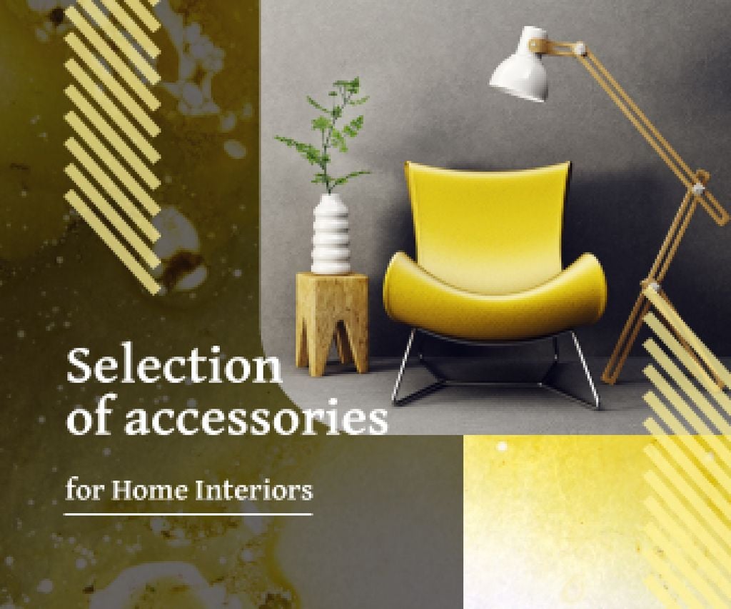 Home Accessories Sale Cozy Modern Interior Large Rectangle Πρότυπο σχεδίασης