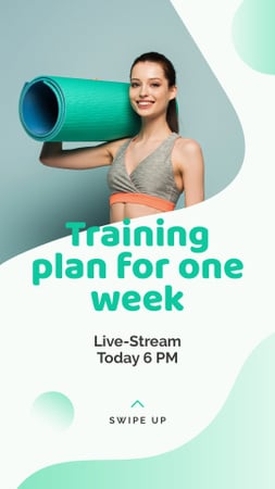Designvorlage Live Stream about Yoga training plan für Instagram Story