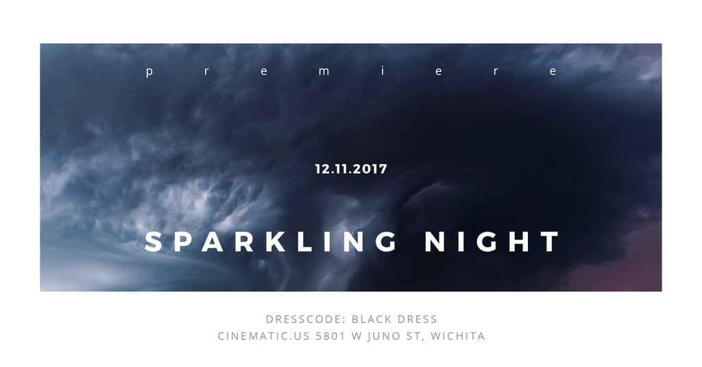 Sparkling night event with dark clouds Facebook AD Design Template