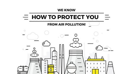 Template di design Air pollution concept with working Factory Title