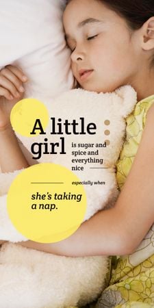 Plantilla de diseño de Cute little girl sleeping Graphic 