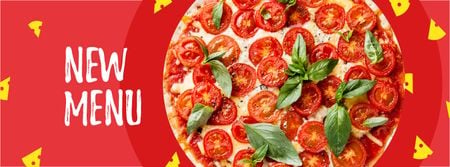 Plantilla de diseño de Delicious Italian pizza menu Facebook cover 