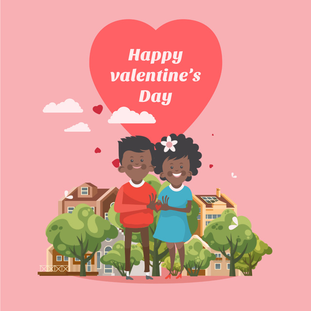 Designvorlage Loving couple showing Heart symbol für Animated Post