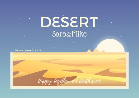 Ontwerpsjabloon van Postcard van Desert illustration with Sandy Mounds