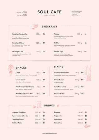 Modèle de visuel Cafe Food and Beverages Offer - Menu