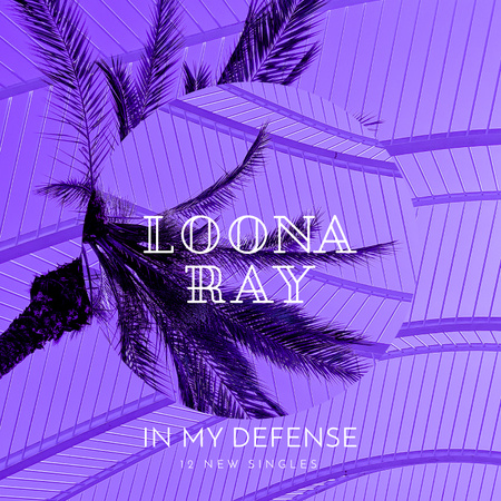 Palm tree in Purple Album Cover Design Template