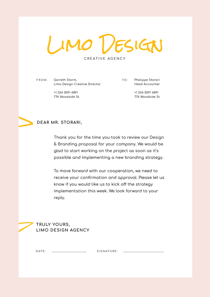 Design Agency official request Letterhead Modelo de Design