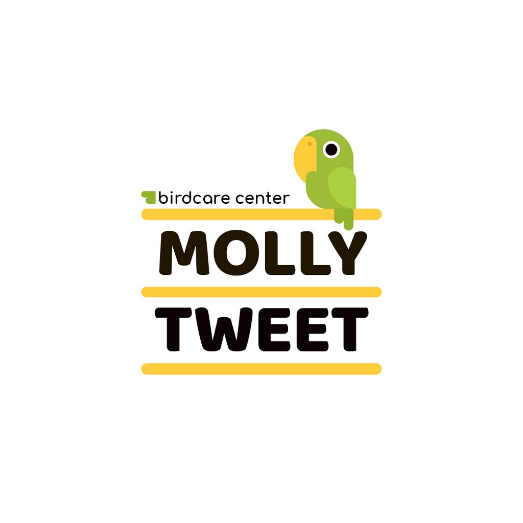Birdcare Center with Cute Bird in Green Logo Πρότυπο σχεδίασης