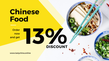 Plantilla de diseño de Discount card for chinese food Youtube 