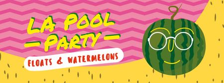 Designvorlage Funny watermelon in sunglasses für Facebook Video cover