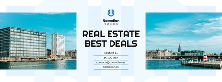 Ontwerpsjabloon van Facebook cover van Real Estate Ad Modern City View