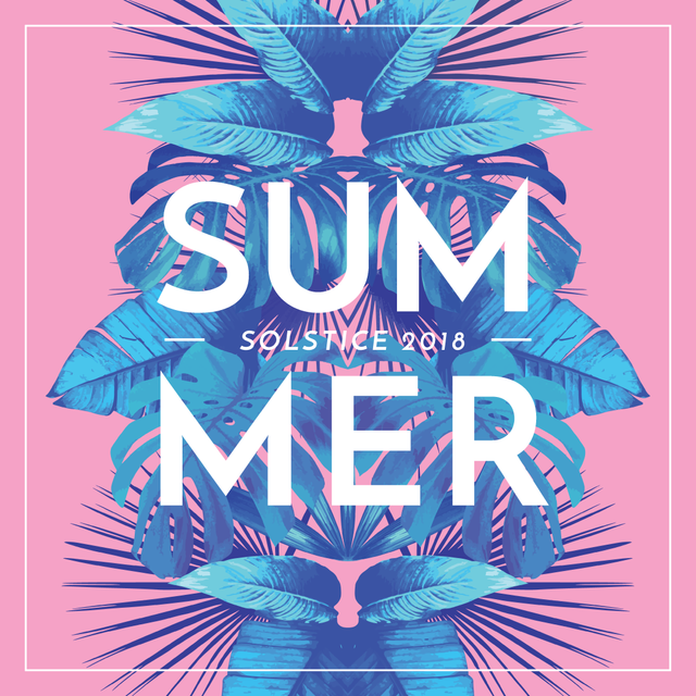 Summer solstice Announcement on Pink Instagram – шаблон для дизайна