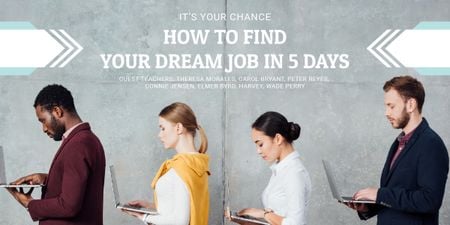 Plantilla de diseño de Dream Job Guide People with Laptops Image 