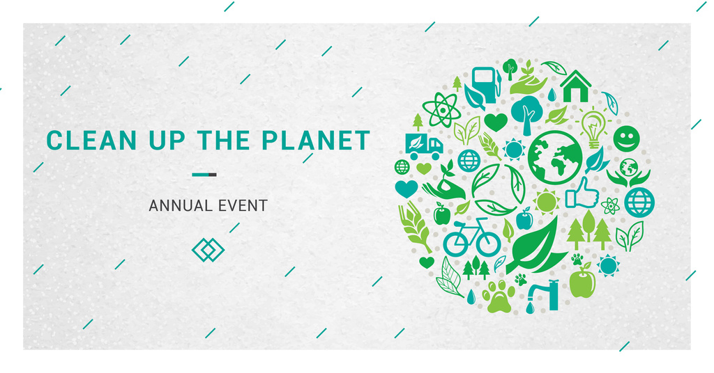 Clean up the planet annual event Facebook ADデザインテンプレート