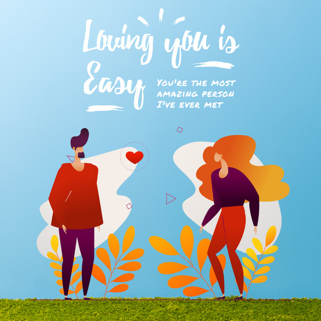 Template di design Loving Couple sending Heart on Valentine's Day Animated Post