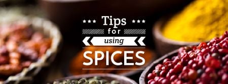 Tips for using Spices with peppers Facebook cover Design Template