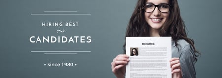 Hiring Candidates Girl Holding Her Resume Tumblr Šablona návrhu