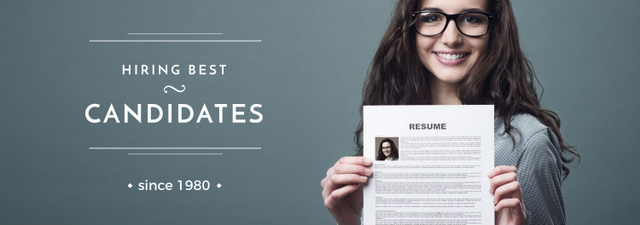 Hiring Candidates Girl Holding Her Resume Tumblr Design Template