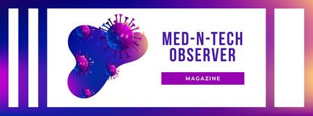Medical News with Virus model Facebook cover Tasarım Şablonu