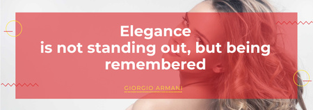 Elegance quote with Young attractive Woman Tumblr Design Template