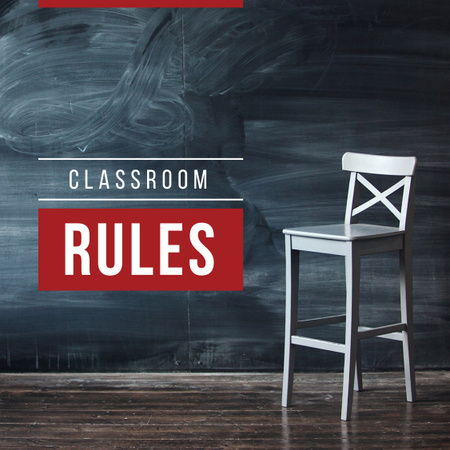 Plantilla de diseño de Classroom rules with Chair Instagram 