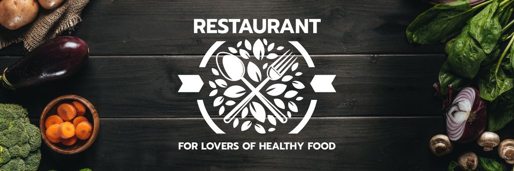 Healthy Food Restaurant with Plenty of Vegetables Twitterデザインテンプレート